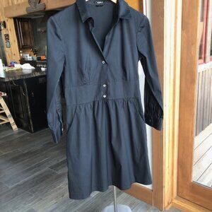 Theory Charcoal Button-Up Mini Dress